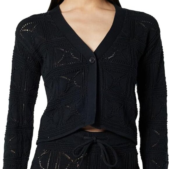 The Drop Women's Black 's Lee Crochet Cardigan - Picture 4 of 8